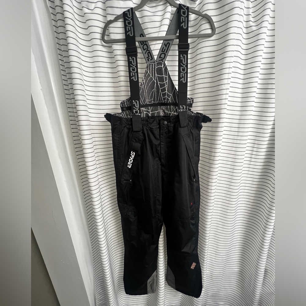 Spyder X-Static Dermizax-EV Black Ski Snow Bibs Overall with suspenders